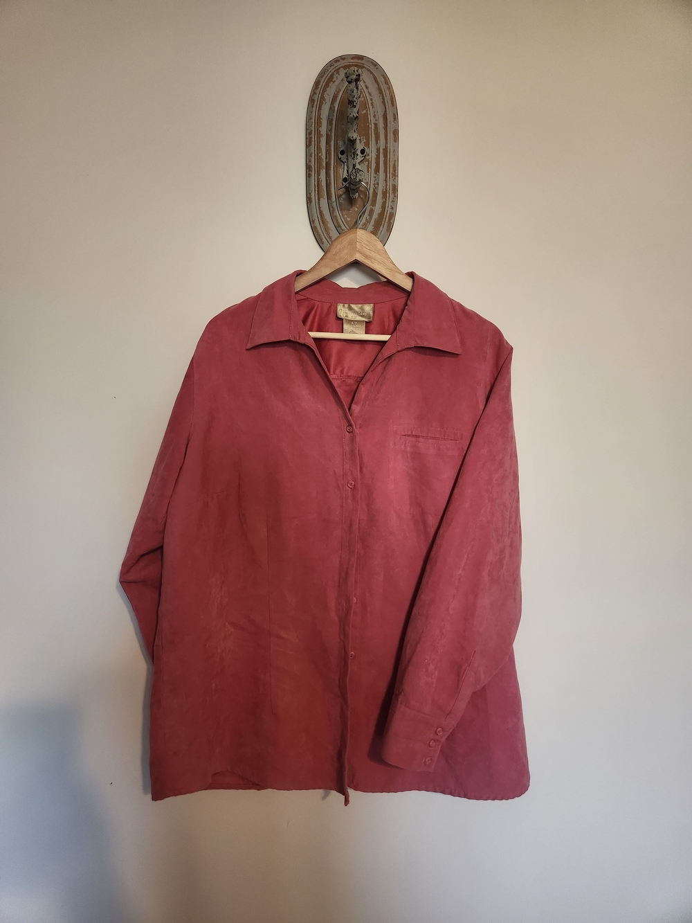 Women's Washed Rose Button-Up Shirt Jacket